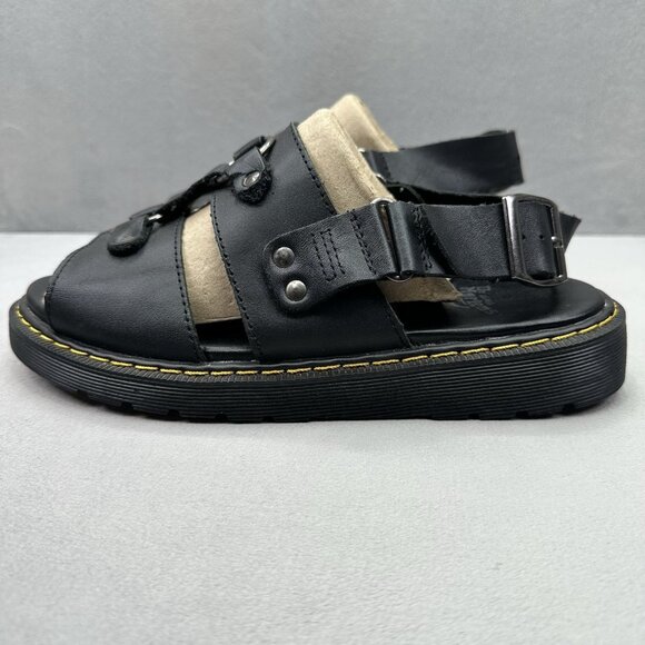 Dr. Martens Xabier Womens Size 10 Slingback Sandals Black Brando Leather Buckle - Picture 3 of 8